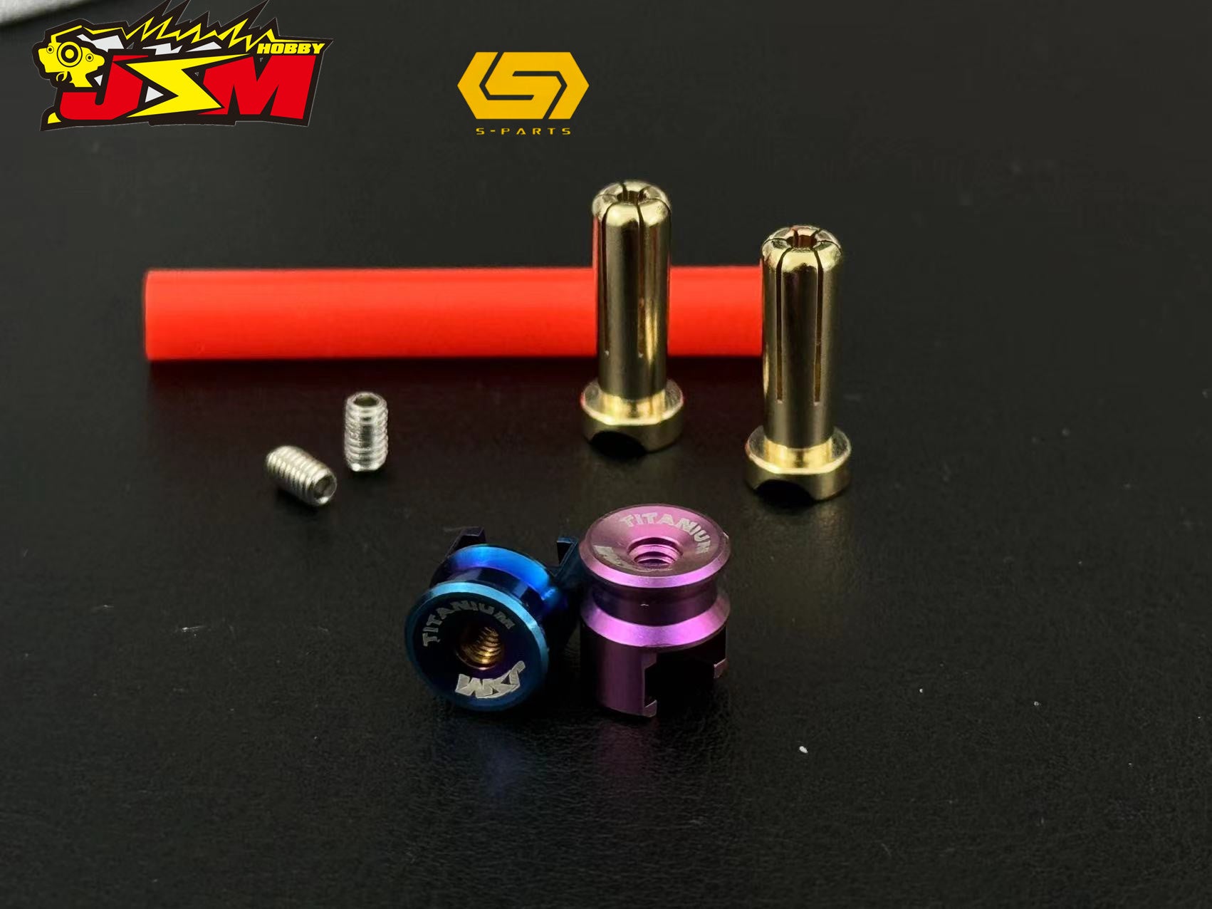 JSM Hobby TITANIUM Battery Grips with bullet plugs 4/5mm