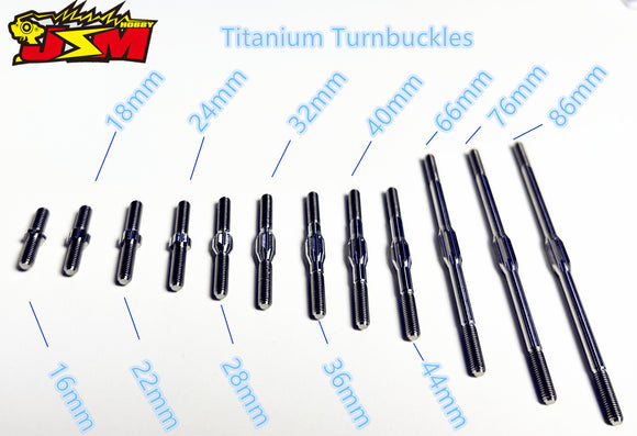 M3 Titanium Turnbuckle For Drift Chassis &Racing Chassis 16/18/22/24/28/32/36/40/44/mm
