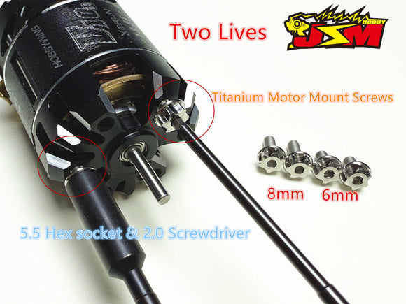 Jsm Hobby Titanium Motor Mount Screws Two Lives 6mm/8mm For 1/10 Drift &On Road& Off Road